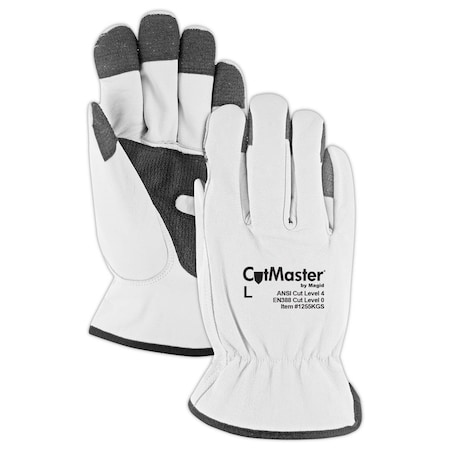 CutMaster Lined Leather Driver Glove With Keprotec Grip StripsCut Level 4, M